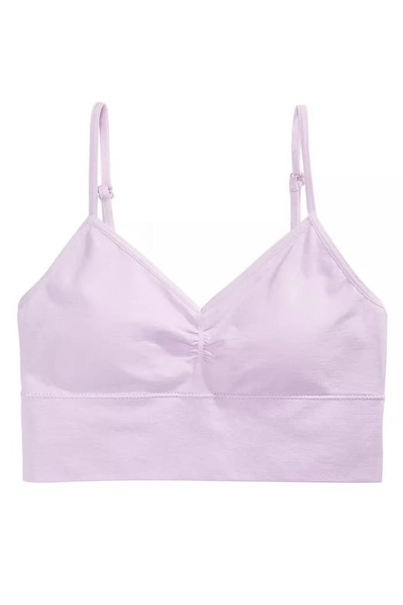 Little ; Big Girls Seamless V-Neck Ruched Bra, Lavender, Large