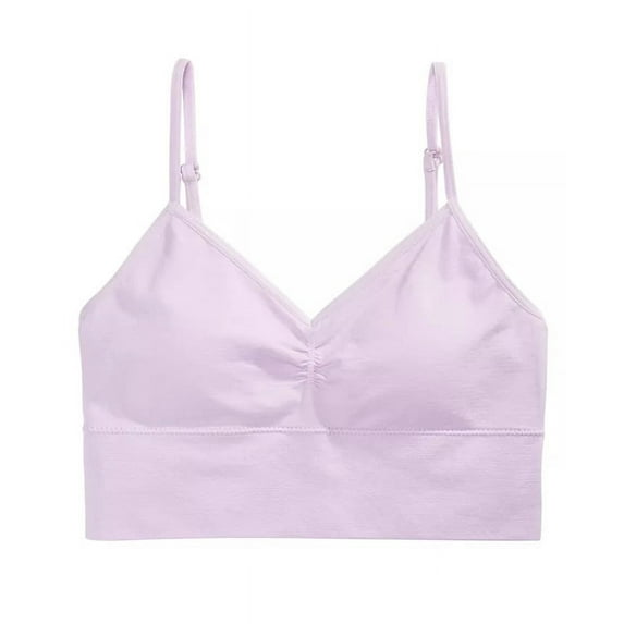 Maidenform Little ; Big Girls Seamless V-Neck Ruched Bra, Lavender, Small