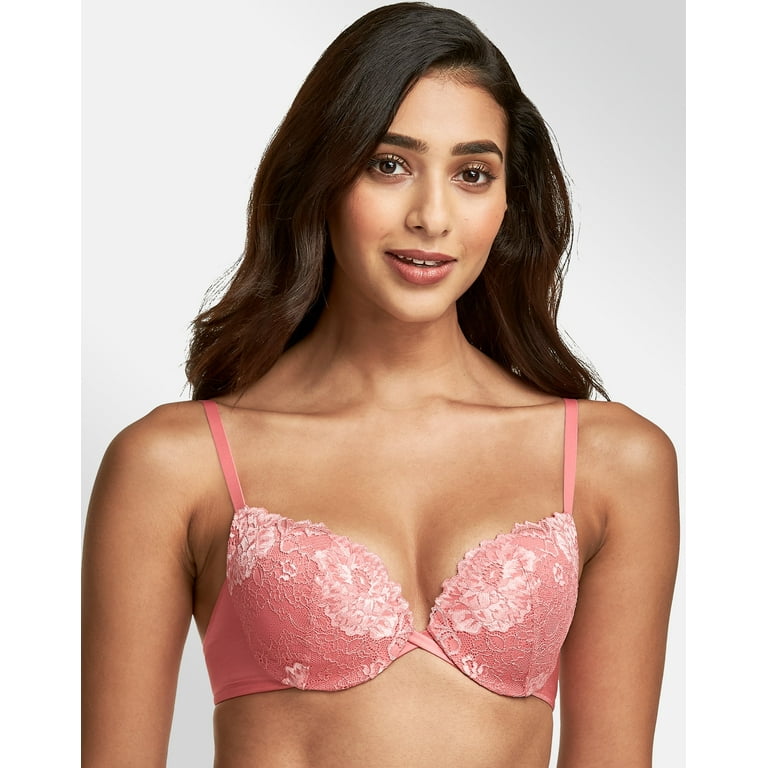 Maidenform Love the Lift Push Up & In Demi Bra Pink Begonia w