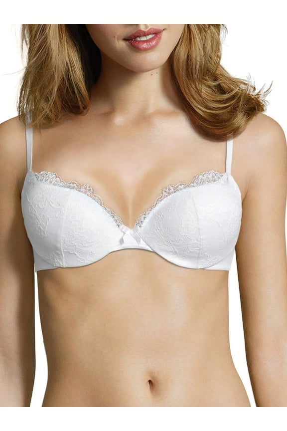 Love the Lift Push Up & In Demi Bra White 34C Women's