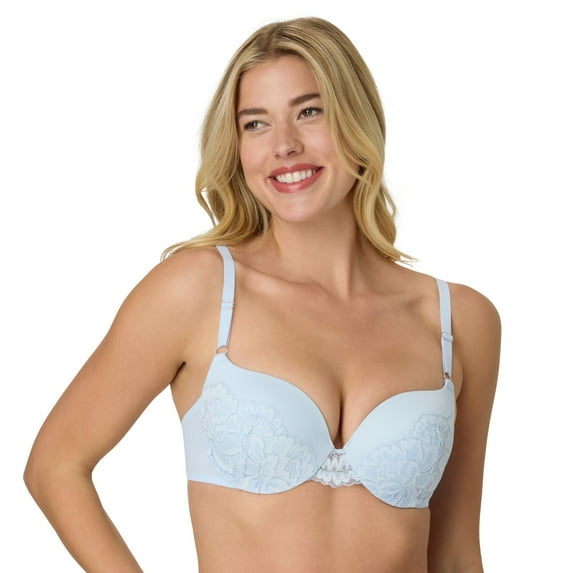 Maidenform® Love the Lift® Push Up & In Underwire Bra DM9900 Color: Blue With Silver Size: 36 D