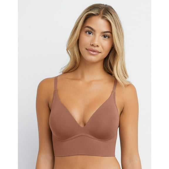 Maidenform M Seamless Push-Up Bra, Convertible Longline Bralette (Plus Size Available) Bronzed Chestnut S Women's