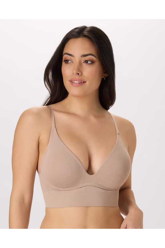 M Plunge Push-Up Bra, Seamless Convertible Longline Bralette (Plus Size Available) Evening Blush Women's
