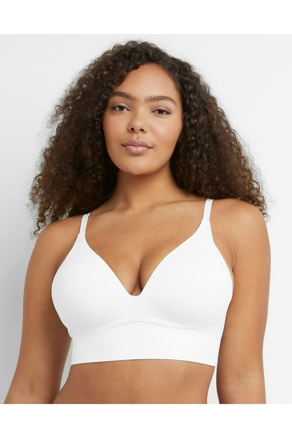 M Seamless Push-Up Bra, Convertible Longline Bralette (Plus Size Available) White Women's
