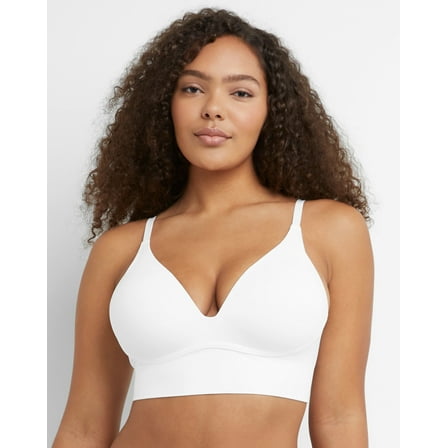 Maidenform M Seamless Push-Up Bra, Convertible Longline Bralette (Plus Size Available) White XL Women's