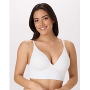 Maidenform M Plunge Push-Up Bra, Seamless Convertible Longline Bralette (Plus Size Available) White XL Women's
