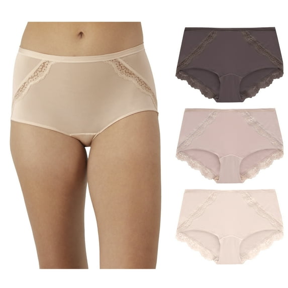 Maidenform M Stretch Microfiber Lace Trim Boyshort, 3 Pack