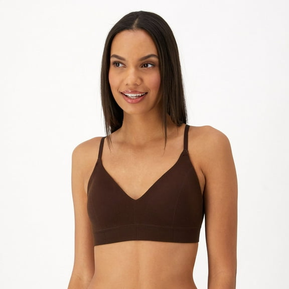 Maidenform® M Wireless Stretch Rib Bralette DM2303 Color: Just Brown Size: SMALL