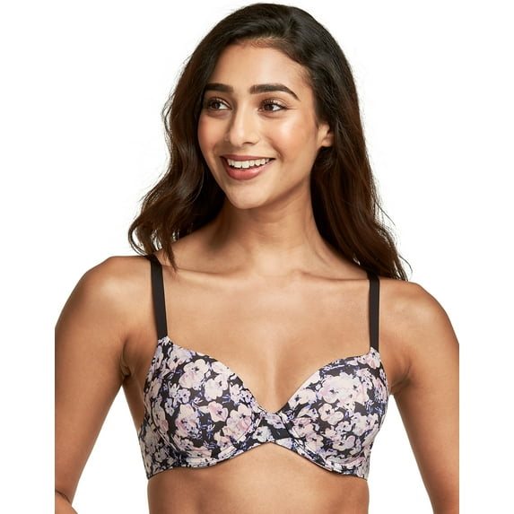 Maidenform One Fab Fit Everyday Modern Demi Underwire Bra Flash Floral Print/Black 34C Women's