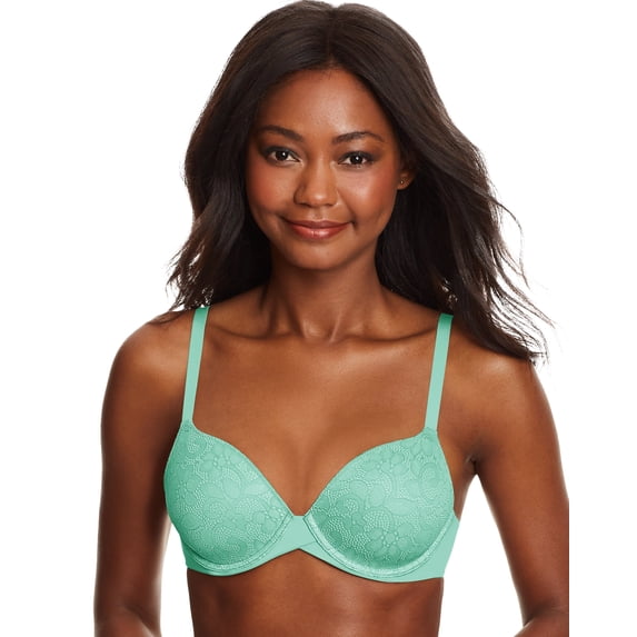 Maidenform One Fab Fit Everyday Modern Demi Underwire Bra Tidal Foam Green w/Barely Blue 36D Women's