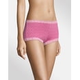 thumbnail image 1 of Maidenform One Fab Fit Microfiber Boyshort Underwear With Lace Duo Dot Print Fantastic Fuchsia w/Think In Pink 9, 1 of 4