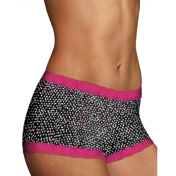 Maidenform One Fab Fit Microfiber Boyshort Underwear With Lace Strawberry Dot 5