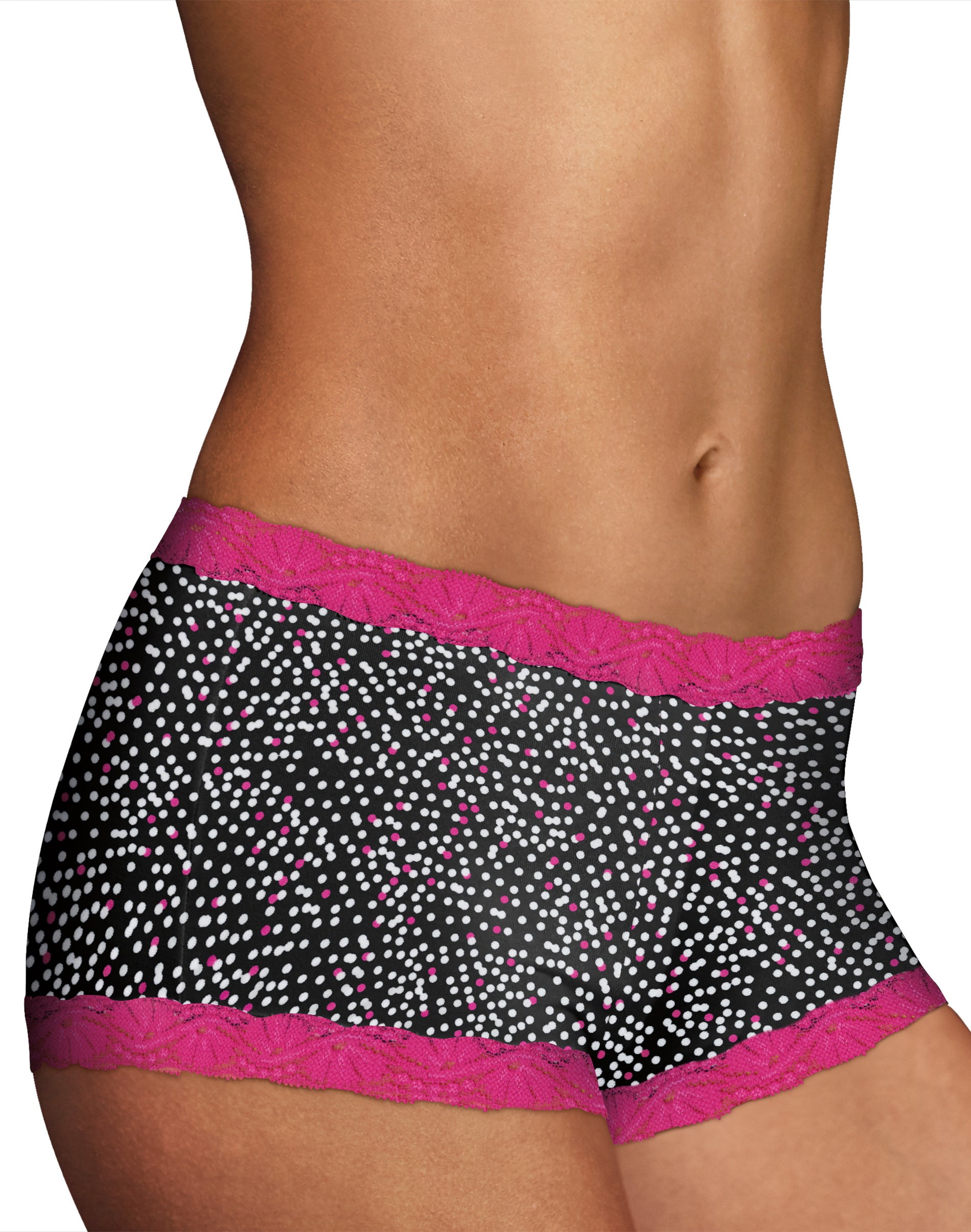 Maidenform One Fab Fit Microfiber Boyshort Underwear With Lace Strawberry Dot 7