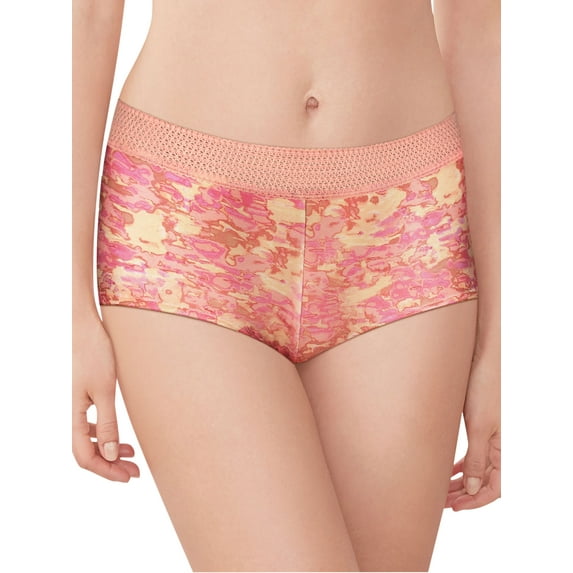 Maidenform One Fab Fit Microfiber Boyshort Underwear With Lace Watercolor Camo/Soft Pink/Budding Pink 5