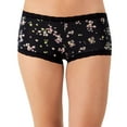 thumbnail image 1 of Maidenform® One Fab Fit® Microfiber Boyshort Underwear with Lace 40760 Color: Black Floral Fab Size: 6, 1 of 4
