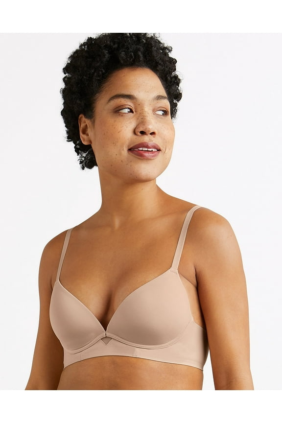 One Fab Fit Wireless Demi Bra Almond 36DD Women's