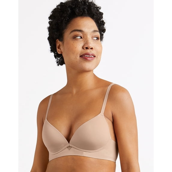 Maidenform One Fab Fit Wireless Demi Bra Almond 38B Women's
