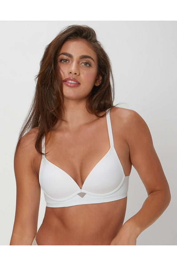 One Fab Fit Wireless Demi Bra White 38B Women's