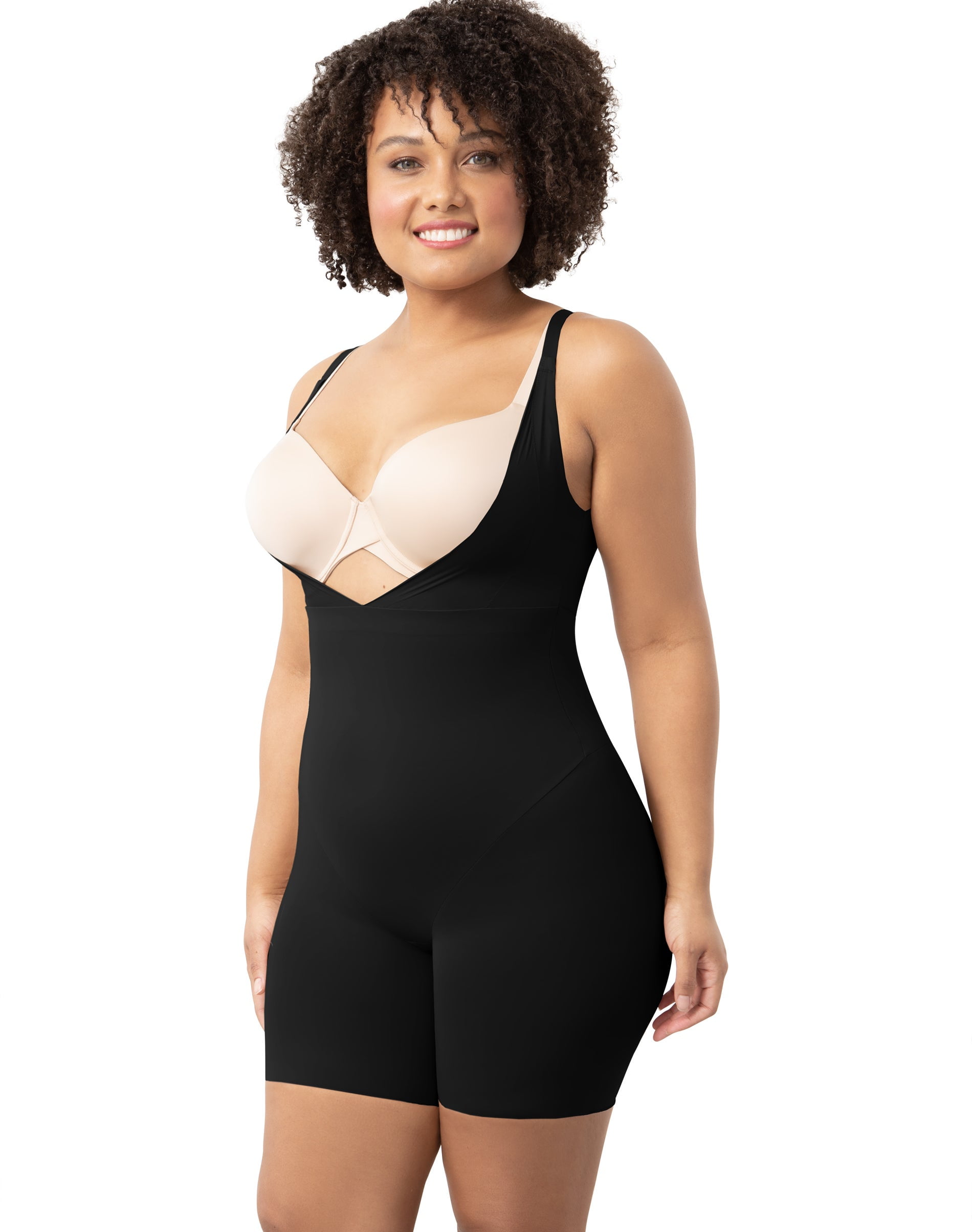 Maidenform Open-Bust Body Shaper, Anti-Static Fabric Black S