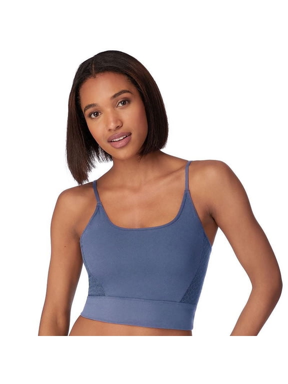 Pure Comfort Cropped Cami Wireless Pullover Bra | Women's Size XXL | Blue
