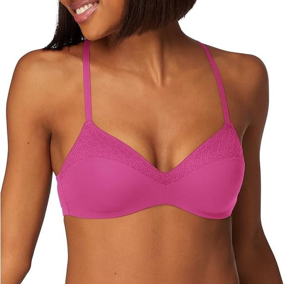 Maidenform Pure Comfort Lift Pullover Purple Bra | Womens Small | Racerback