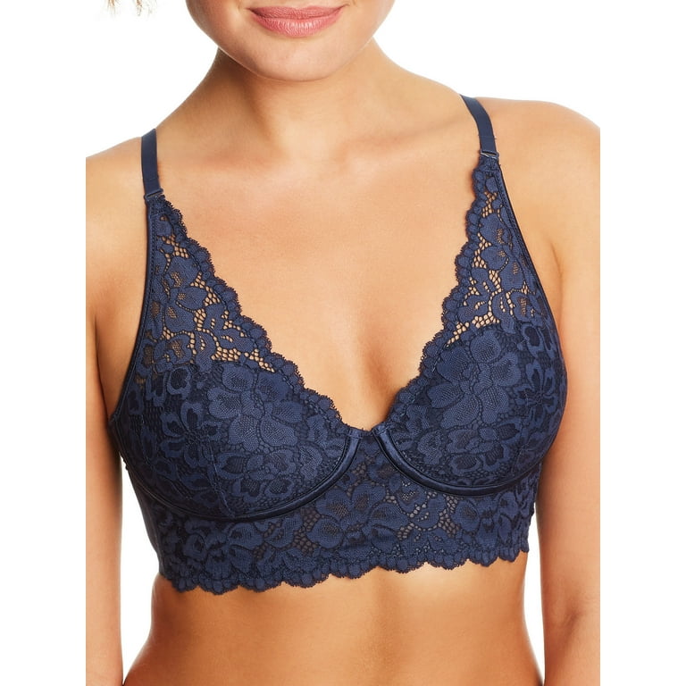 Maidenform Pure Comfort® Lightly Lined Convertible Lace Bralette Navy 34C  Women's
