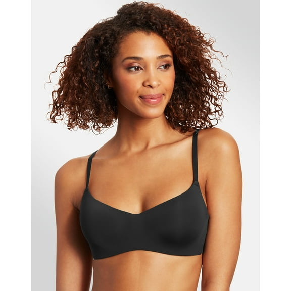 Maidenform Pure Comfort Modern Scoopneck Wireless Bra Black 2XL Women's