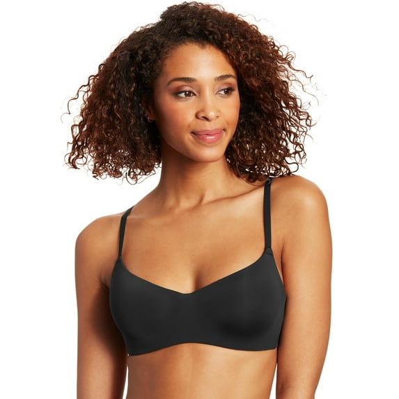 Maidenform Pure Comfort® Modern Scoopneck Wireless Bra Black L Women's