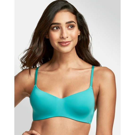 Maidenform Pure Comfort Modern Scoopneck Wireless Bra Teal Zest S Women's