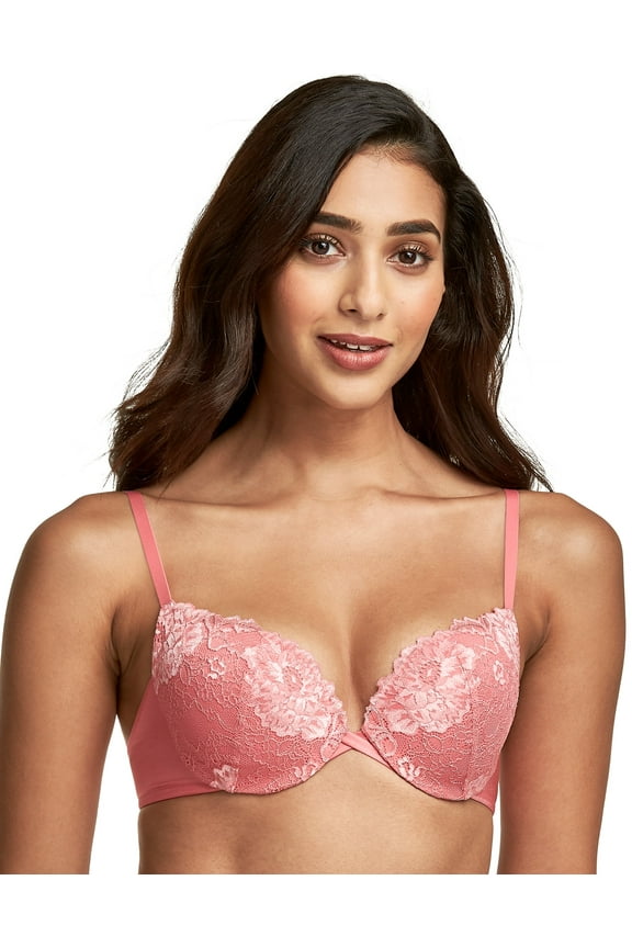 Push Up & In Underwire Bra Pink Begonia w/Gentle Peach 34D Women's
