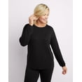thumbnail image 1 of Maidenform Scoopneck Long Sleeve Tee - Black - Women's Size 1X, 1 of 1
