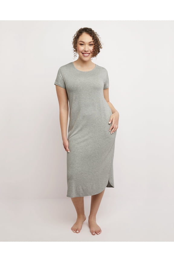 Scoopneck Tee Maxi Dress Heather Gray Women's Size Medium