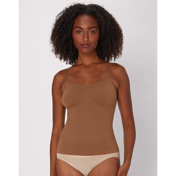 Maidenform Seamless Tummy Control Shapewear Cami Tank Top Bronzed Chestnut L Women's