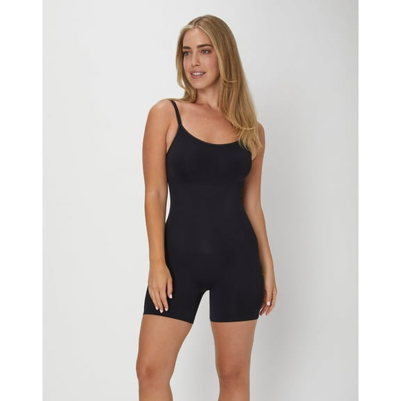 Maidenform Seamless Mid Thigh Bodysuit Black L Women's