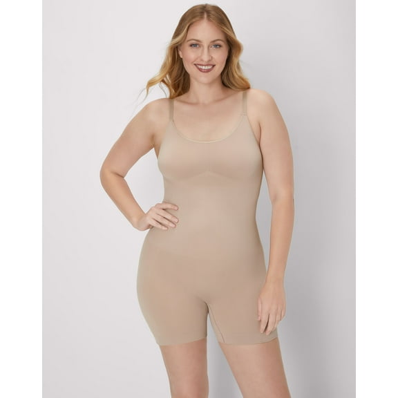 Maidenform Seamless Mid Thigh Bodysuit Evening Blush XL Women's
