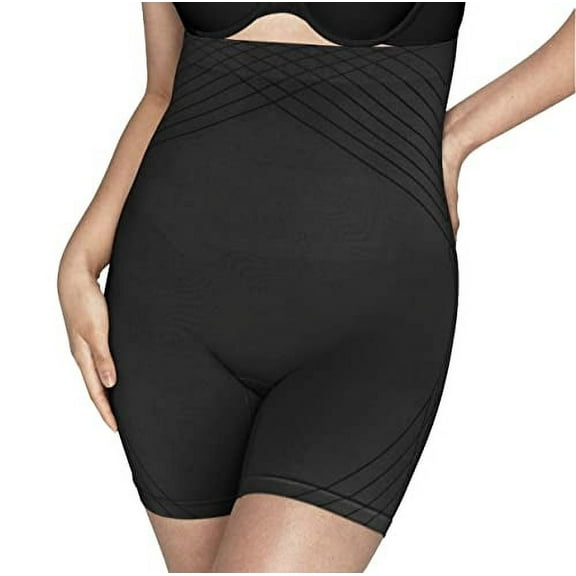 Maidenform Self Expressions Women's Feel Good Fashion Seamless High-Waist Thigh Slimmer - (Black, XLarge)