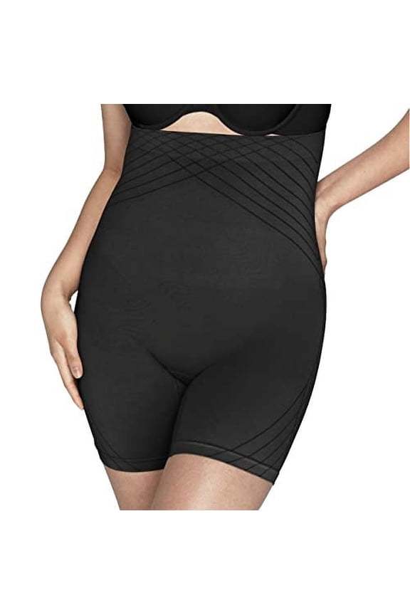 Self Expressions Women's Feel Good Fashion Seamless High-Waist Thigh Slimmer - (Black, XLarge)