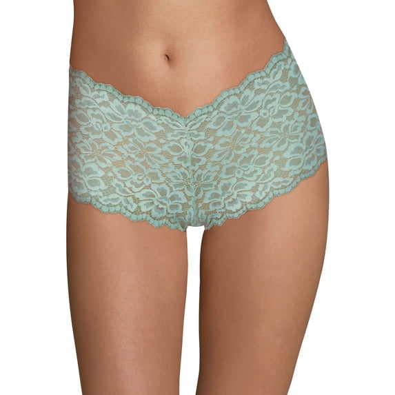 Maidenform Sexy Must Haves Lace Cheeky Boyshort - Size - 7 - Color - Blue Spearmint