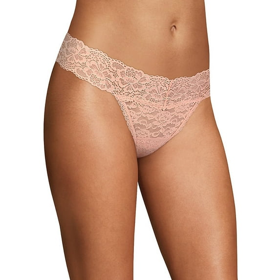 Maidenform Sexy Must Haves Lace Thong - Size - 9 - Color - Coral Antiquity
