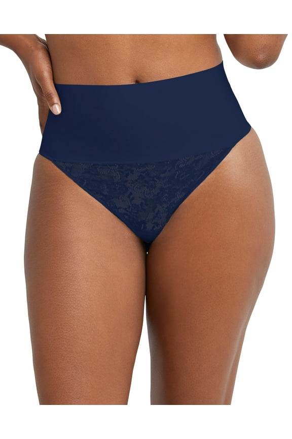 Shaping Thong Panty Cool Comfort Black Lace Underwear SmoothTec