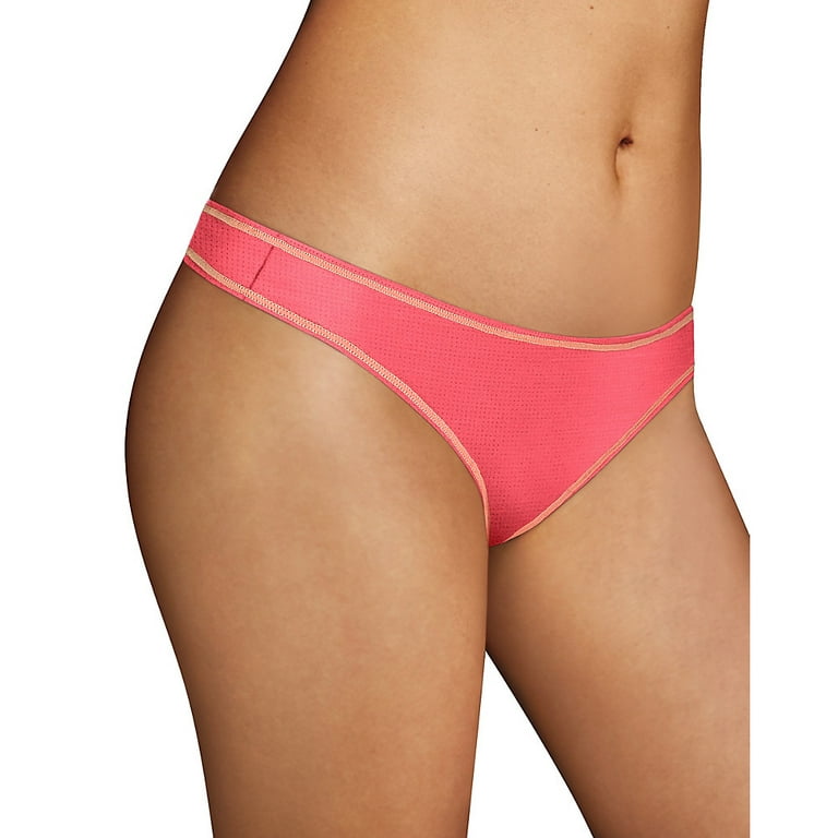 Maidenform Sport Thong - Size - 5 - Color - Melon Punch Pink/Budding Pink