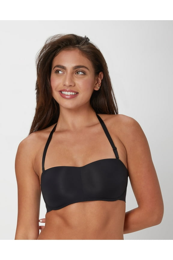 Strapless Bra with Stay-Put Tech, Wireless (Plus Size Available) Black M Women's