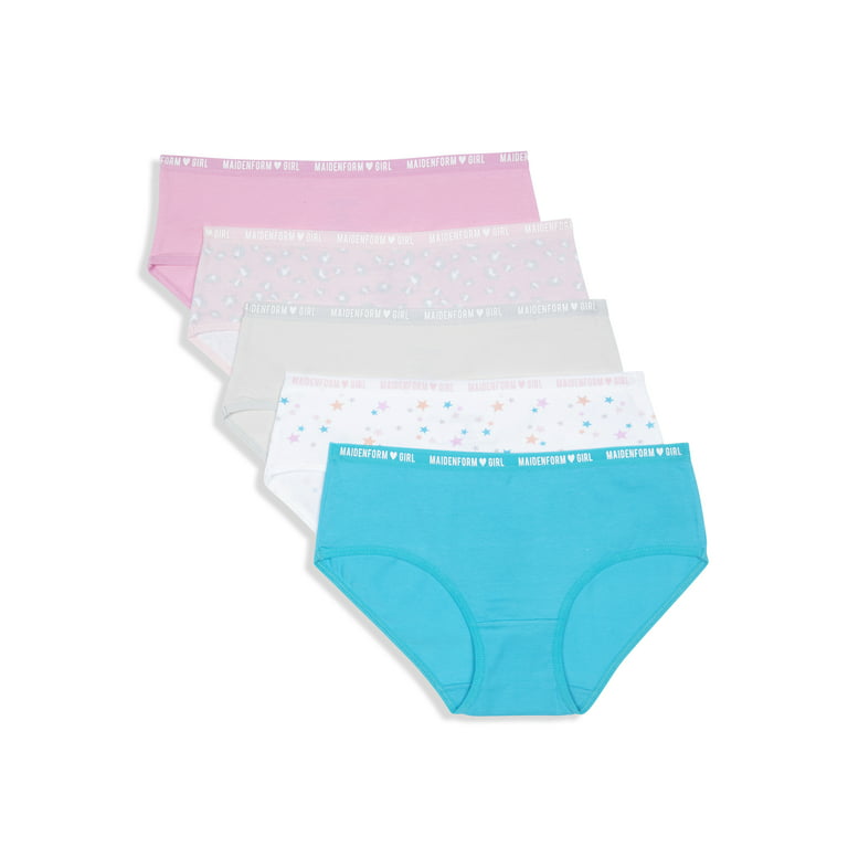 Maidenform Sweet Nothings Girls Cotton Hipster Underwear, 5-Pack, Sizes  (S-XL) 