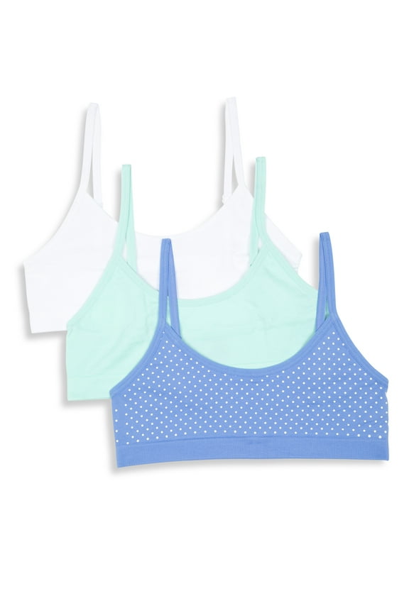 Sweet Nothings Girls Pull-Over Scoop Neck Seamless Bra, 3-Pack, Sizes (S-XXL)