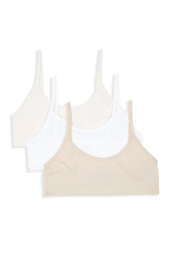 Sweet Nothings Girls Pull-Over Scoop Neck Seamless Bra, 3-Pack, Sizes (S-XXL)