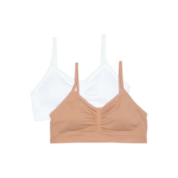 Maidenform Sweet Nothings Girls Ruched Crop Seamless Bra, 2-Pack, Sizes (XS-XXL)