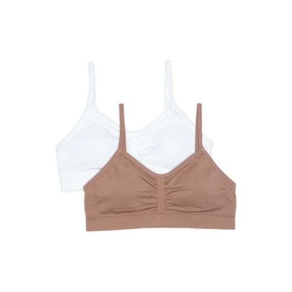 Maidenform Sweet Nothings Girls Ruched Crop Seamless Bra, 2-Pack, Sizes (XS-XXL)