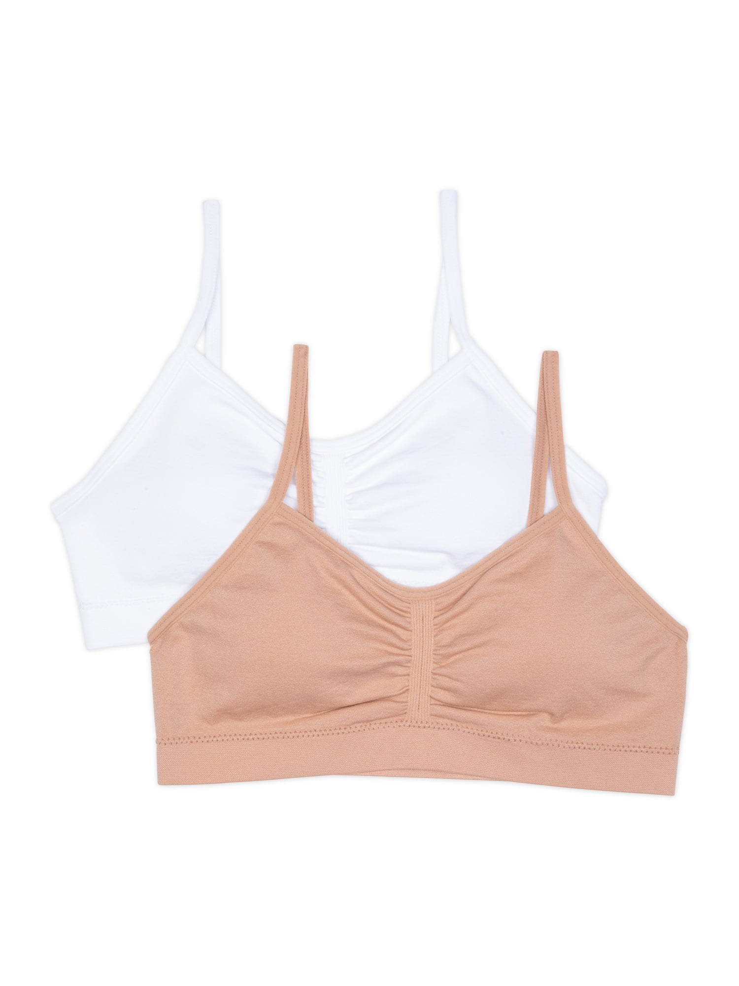Maidenform Sweet Nothings Girls Ruched Crop Seamless Bra, 2-Pack, Sizes (XS-XXL)