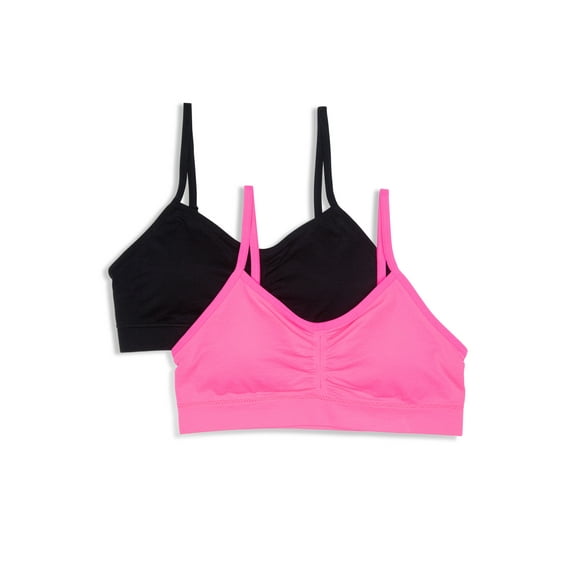 Maidenform Sweet Nothings Girls Ruched Crop Seamless Bra, 2-Pack, Sizes (XS-XXL)