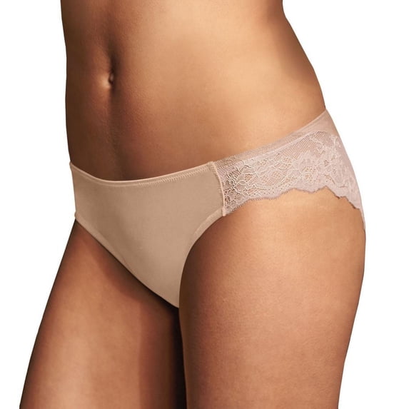 Women's Maidenform 40159 Comfort Devotion Lace Back Tanga Panty (Evening Blush/Silver 7)
